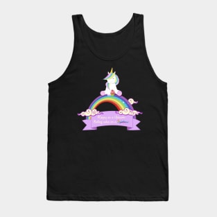 Happy cupcake eating unicorn design Tank Top